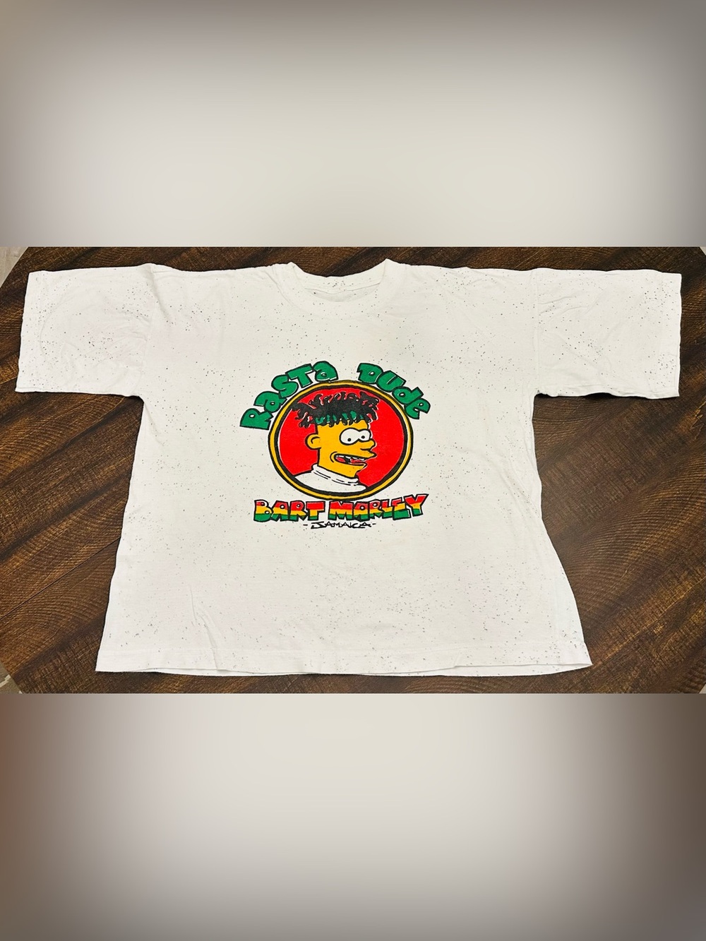 Vintage Bart Marley Rasta Dude Boxy T-shirt-Size XL